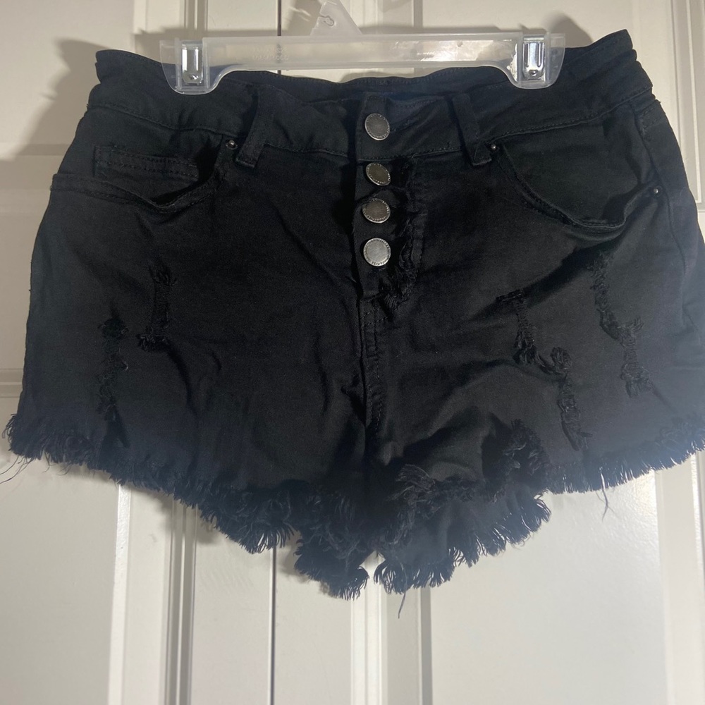 Black jean shorts